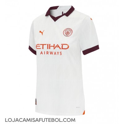 Camisa de Futebol Manchester City Bernardo Silva #20 Equipamento Secundário Mulheres 2023-24 Manga Curta